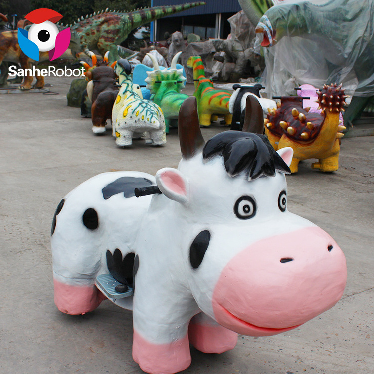 Sanhe Robot New Lovely Electric Dairy Cow custom kids toy ride on cars