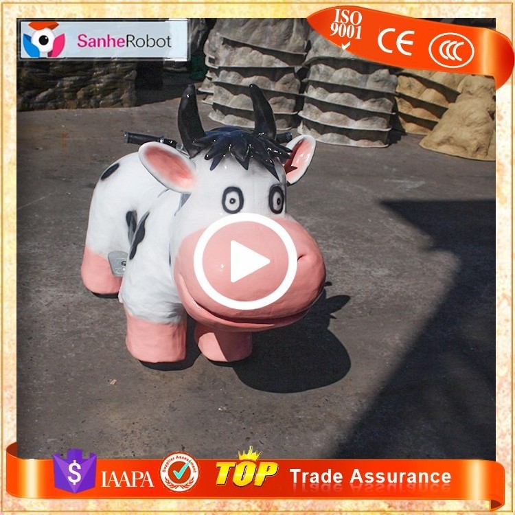 Sanhe Robot New Lovely Electric Dairy Cow custom kids toy ride on cars