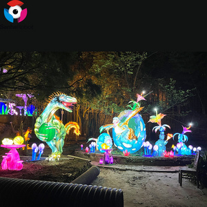 Simulation Volcano Lantern large outdoor display of colored lights handmade Lantern Chinese Dinosaur  Animal Lantern ZIGONG