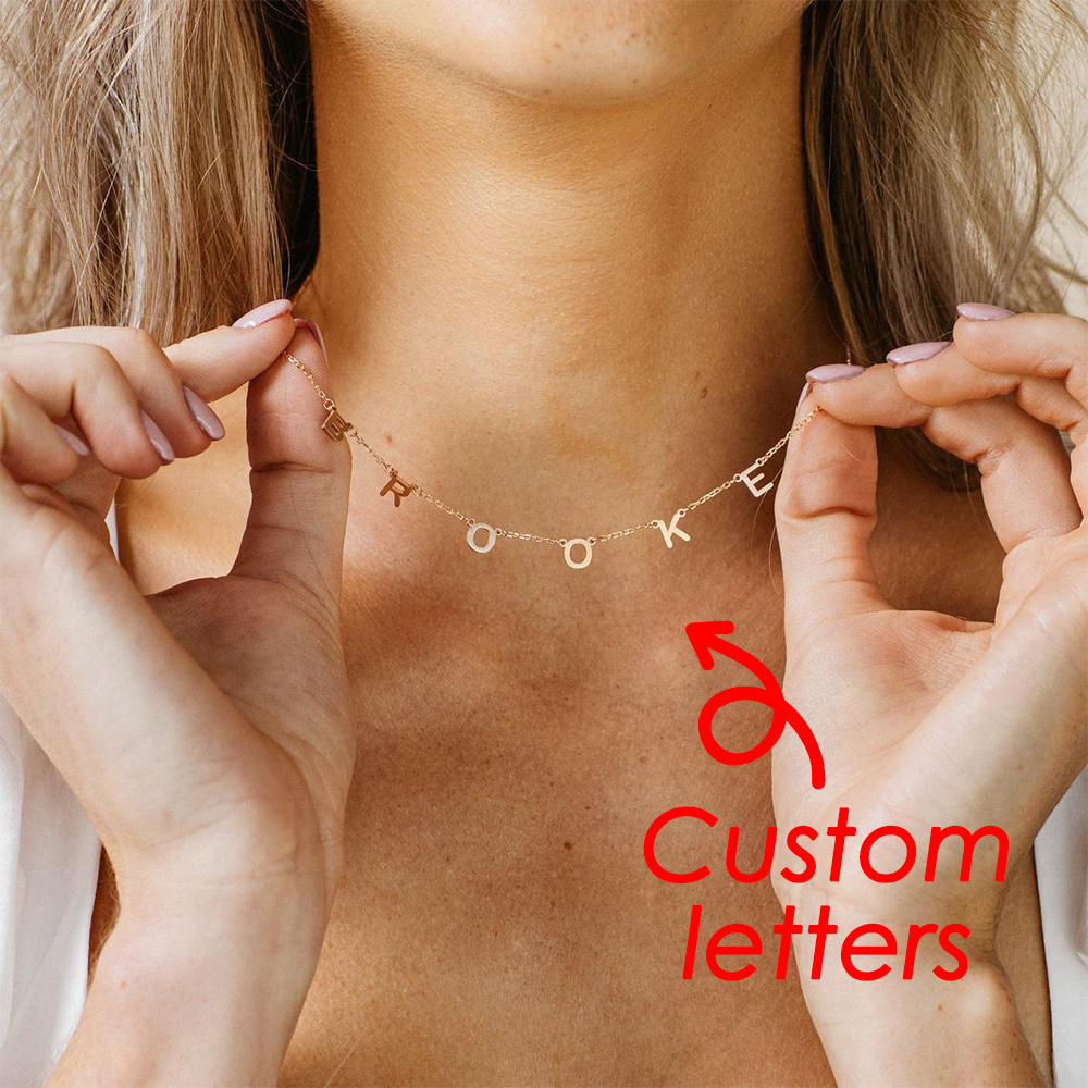 Hot Sale PVD Gold Plated Stainless Steel Personalized Name Letter Necklace  Customized Name Necklace For Women