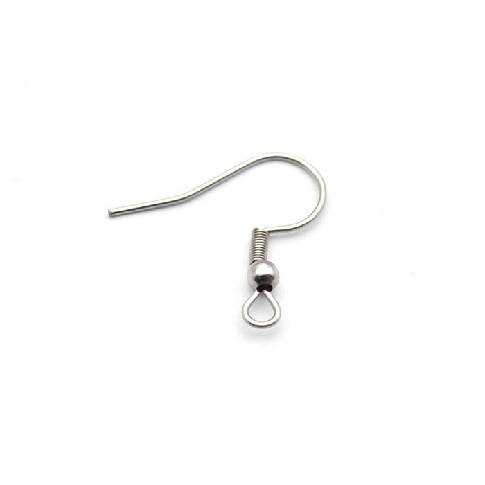 Stainless Steel Gold Plated Making Accessories 0.7*20mm Earring Hooks PVD DIY Spring Ear Hook Jewelry Findings