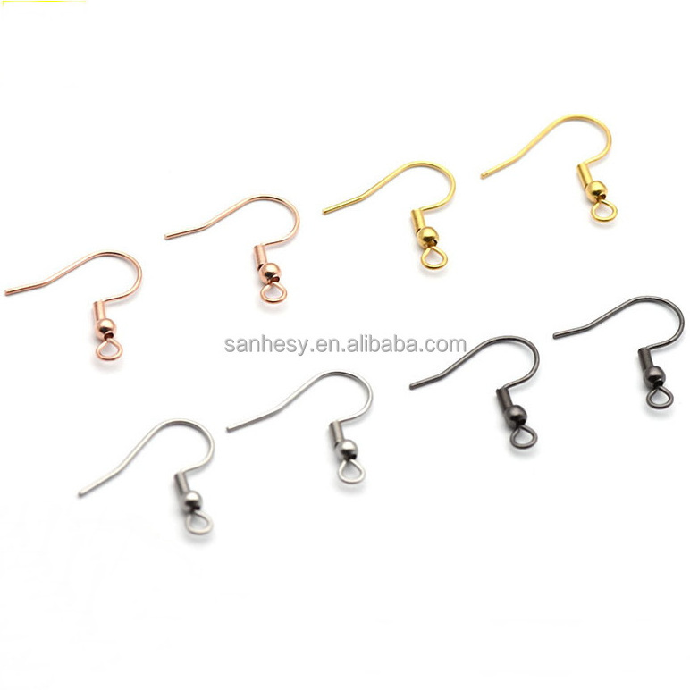 Stainless Steel Gold Plated Making Accessories 0.7*20mm Earring Hooks PVD DIY Spring Ear Hook Jewelry Findings