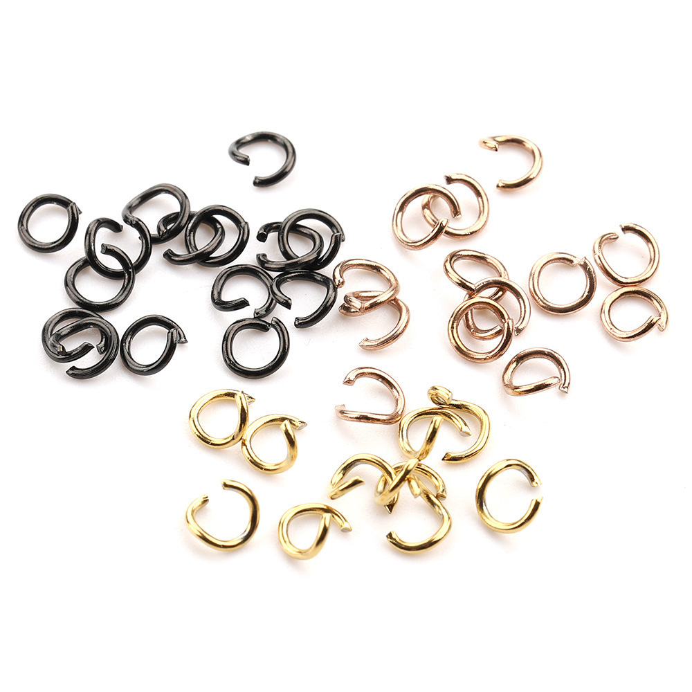 Stainless Steel 18K Gold Making Accessories Open Vacuum Plating Jum Rings Titanium Steel PVD DIY Jump Ring Jewelry Fitting