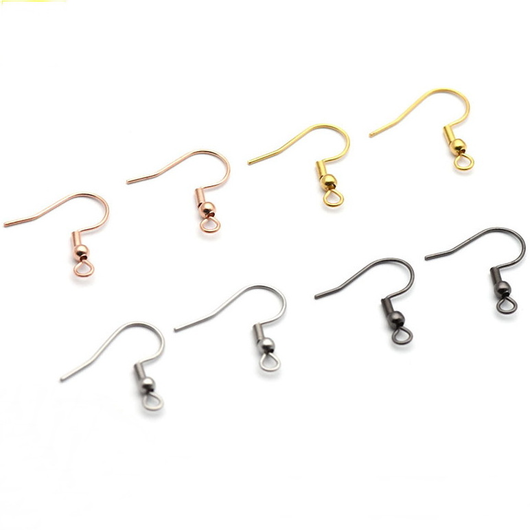 Stainless Steel Gold Plated Making Accessories 0.7*20mm Earring Hooks PVD DIY Spring Ear Hook Jewelry Findings