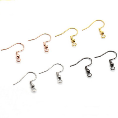 Stainless Steel Gold Plated Making Accessories 0.7*20mm Earring Hooks PVD DIY Spring Ear Hook Jewelry Findings