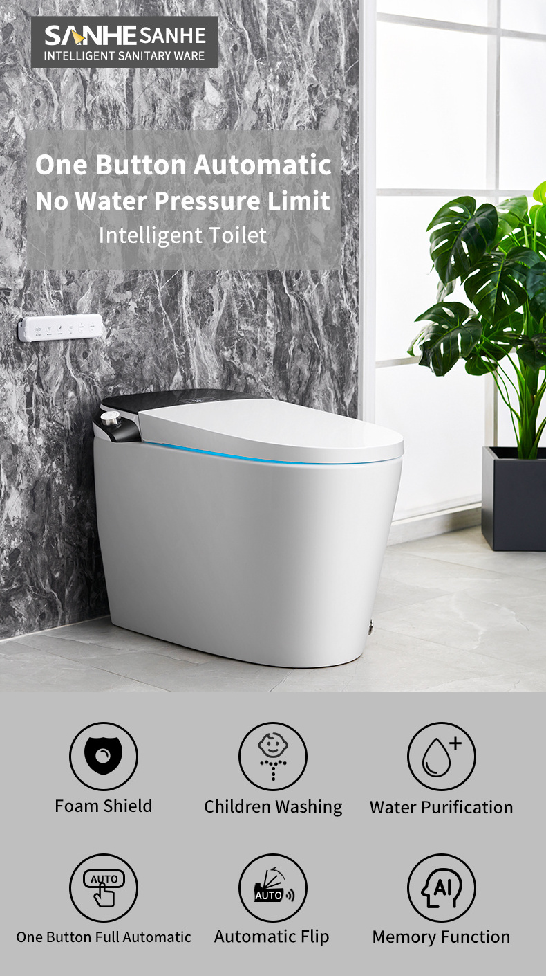 bathroom intelligent wc commode toilet automatic japanese smart auto sensor flush open electric toilet bowl