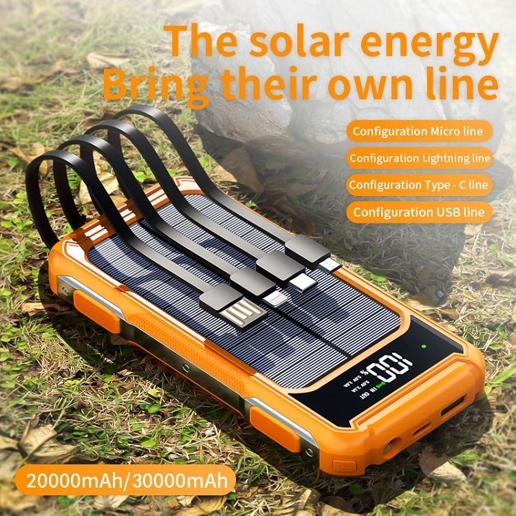 Factory Outlet Solar Power Bank 20000mah/30000mah Usb Solar Panel Power Bank Charger For Mobile Phone