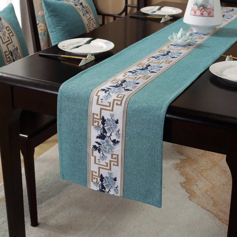 Chinese Style Waterproof Table Runner Home Decor Dining Table Runner Cotton linen Table Runner