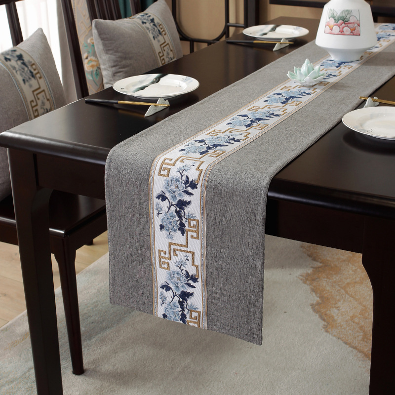 Chinese Style Waterproof Table Runner Home Decor Dining Table Runner Cotton linen Table Runner