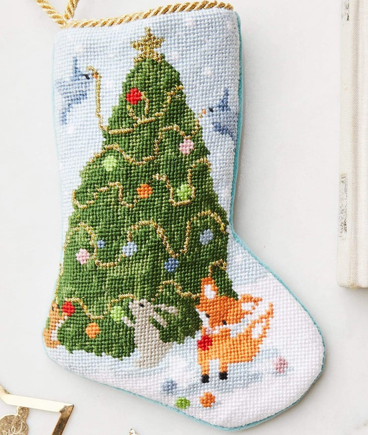 Needlepoint Bauble Stockings Christmas tree and animal pattern Home decoration Festival celebration custom