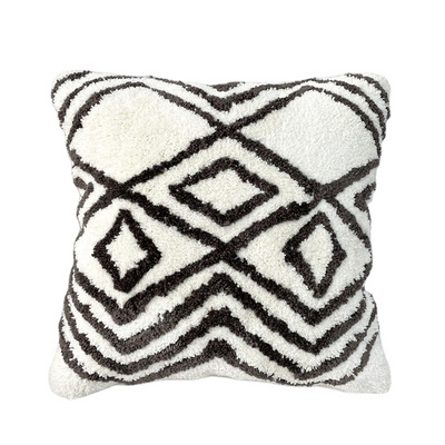 SH0005 Wholesale Boho Sofa Couch Wedding Decor Cushion Cover Moroccan Style Hand Woven Square Tufted Throw Pillow Cover