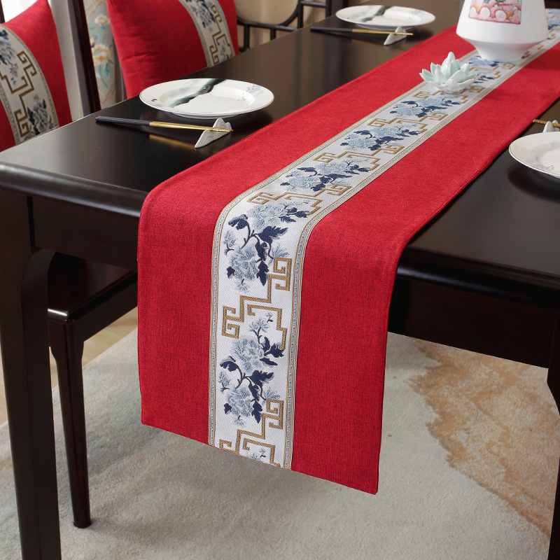 Chinese Style Waterproof Table Runner Home Decor Dining Table Runner Cotton linen Table Runner