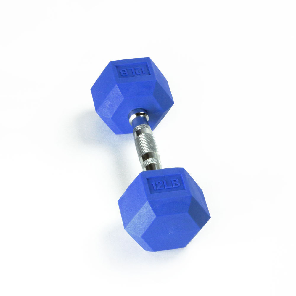 Customized Strength Training Weight Lifting Cast Iron Rubber Coated Hex Dumbbell