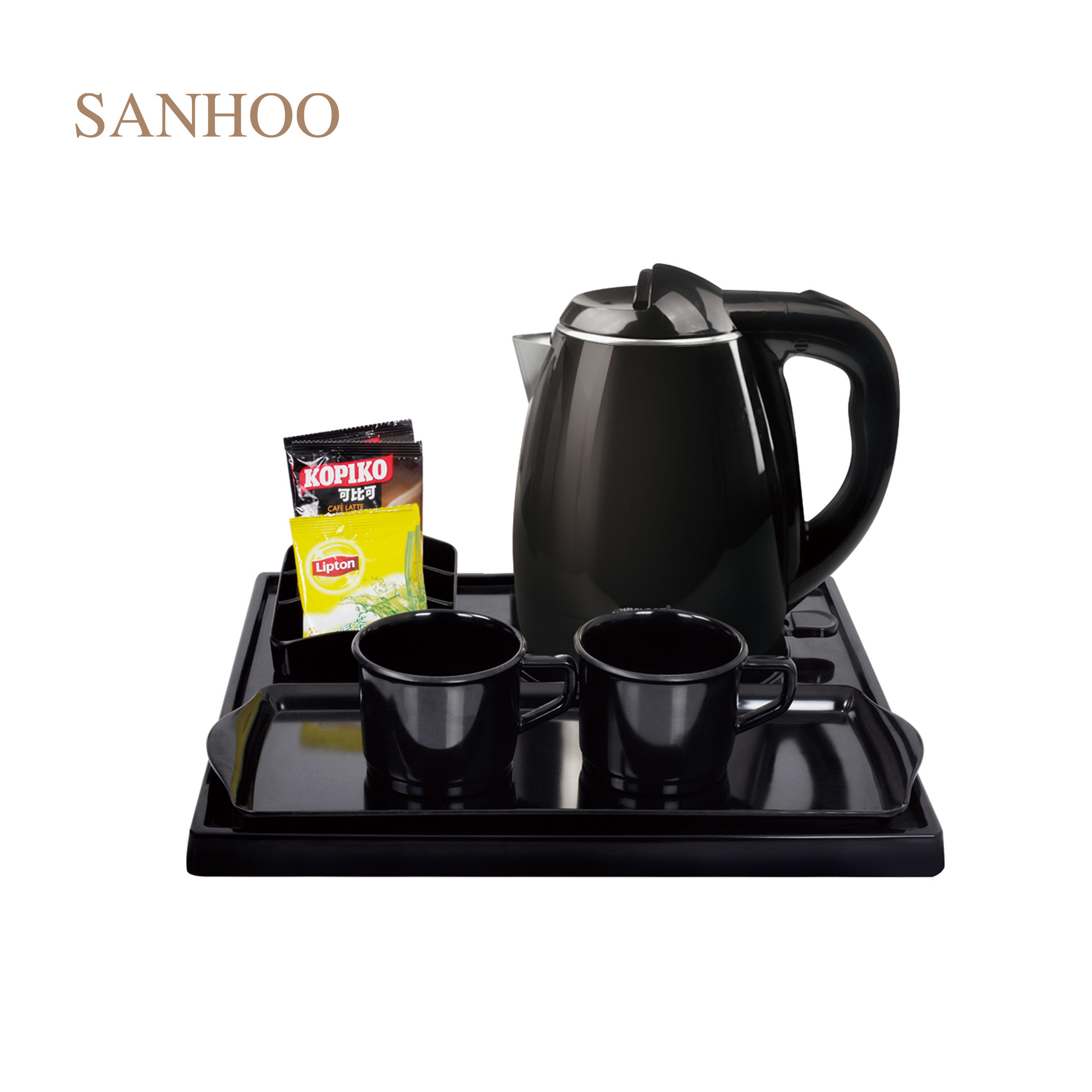 SANHOO Hotel Appliance Tea Kettle Set Large Capacity Battery Powered Kettle And Toaster Set