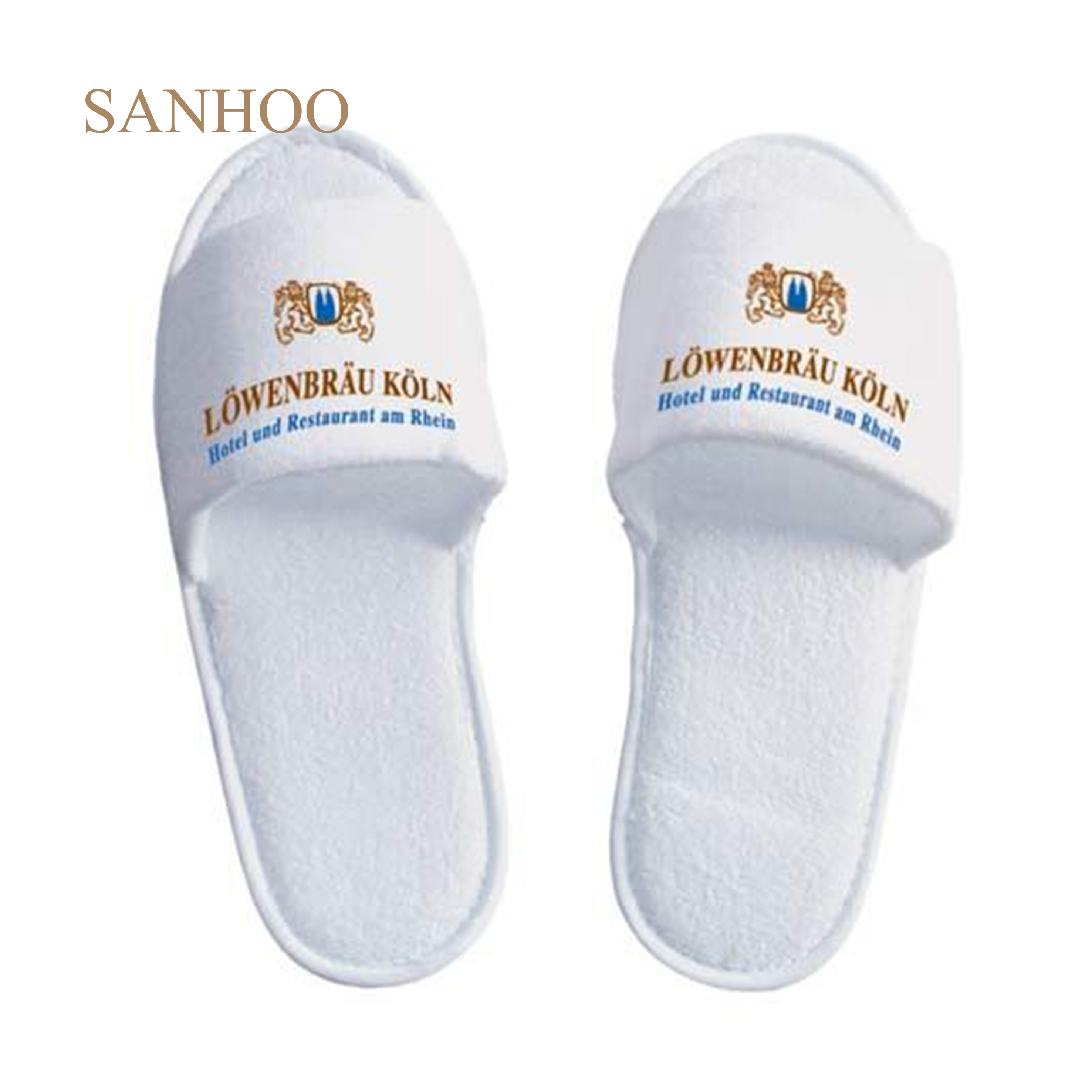 SANHOO Wholesale Price Comfy Open Toe Slippers White Reusable Slipper for Spa