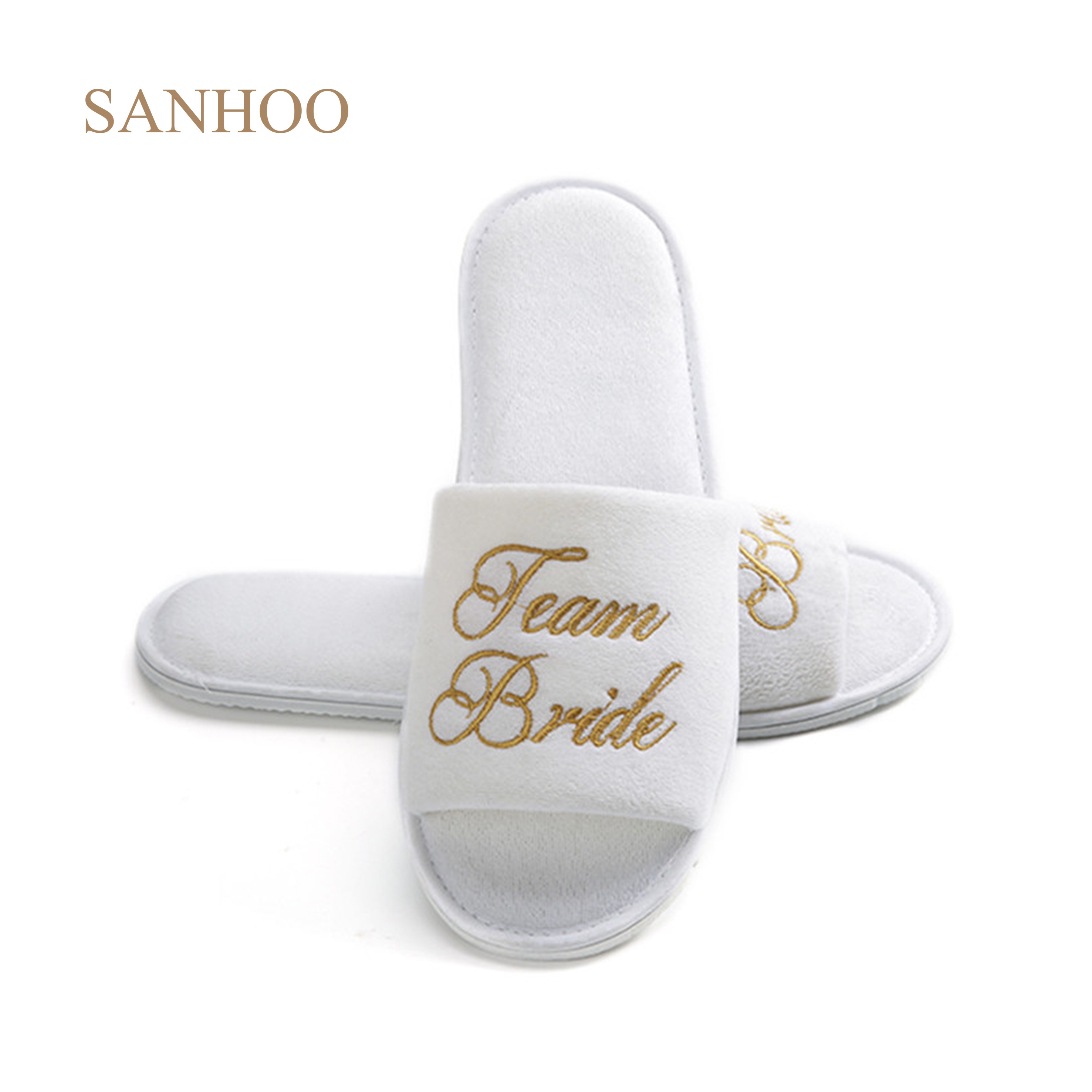 SANHOO Wholesale Price Comfy Open Toe Slippers White Reusable Slipper for Spa