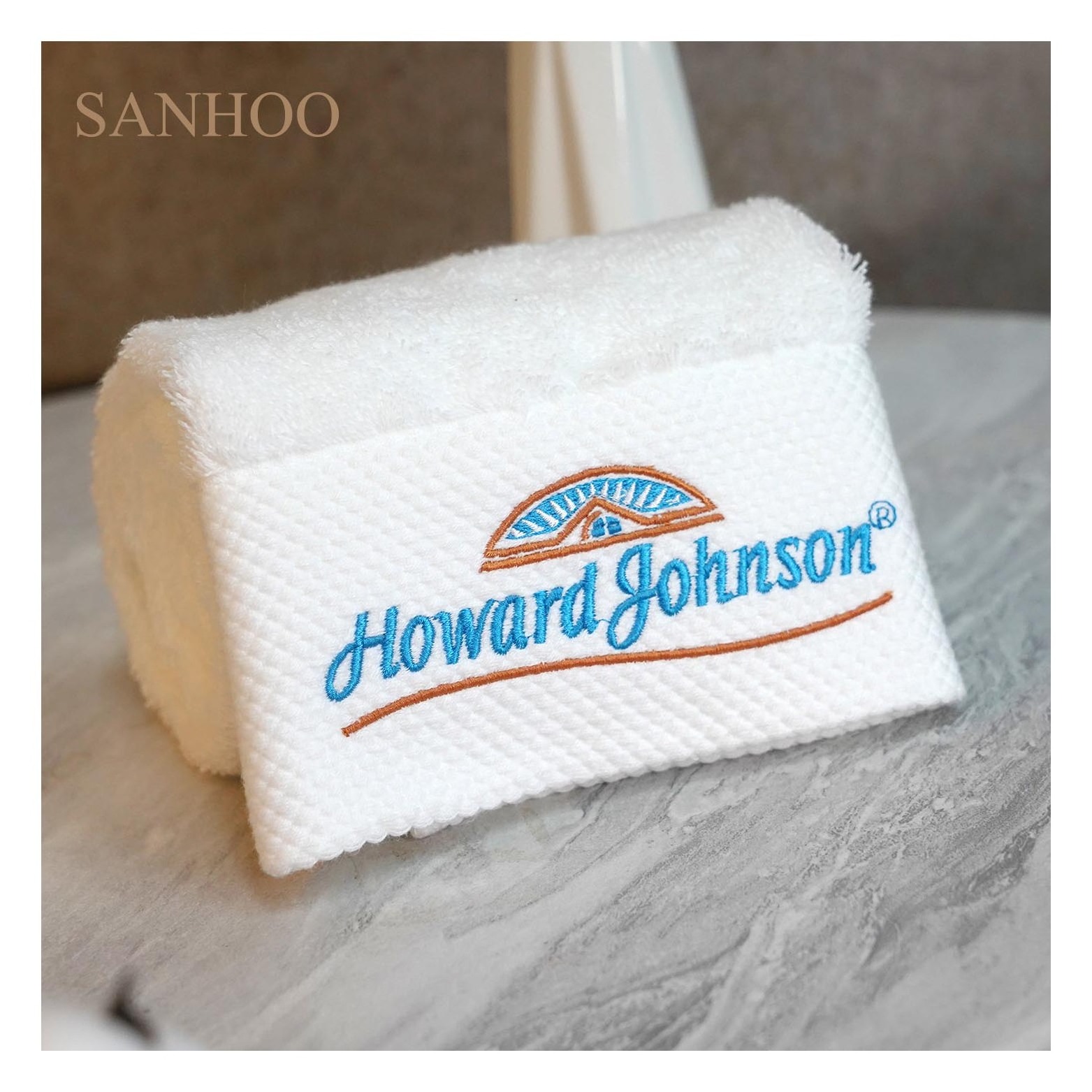 SANHOO Luxury Hotel High Quality 16S Pure Pakistani Cotton Towels White Plain Dobby Border Skin-Friendly Bath Sheets