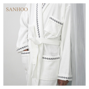 SANHOO SANHOO Hilton Hotel Quality Waffle Bathrobe 100% Cotton Super Soft Unisex Robe Dressing gown Bath Gown