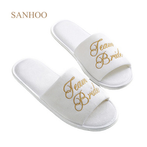 SANHOO Wholesale Price Comfy Open Toe Slippers White Reusable Slipper for Spa