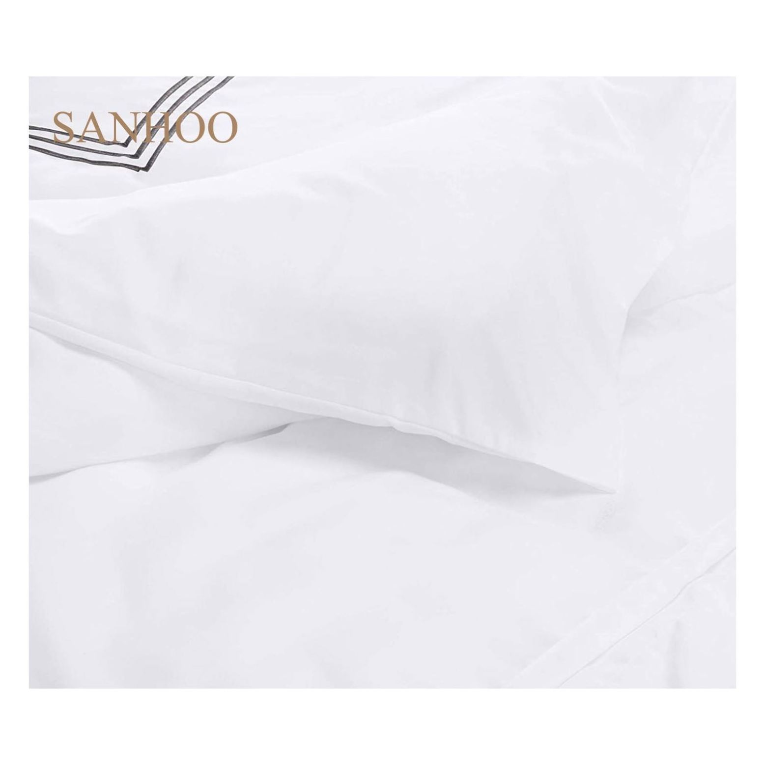 SANHOO Deluxe Sheraton Hotel 60S 6X6 Embroidery Cotton King Size Bedsheet 6Pcs High Cotton Quality Bedding Set Duvet Cover