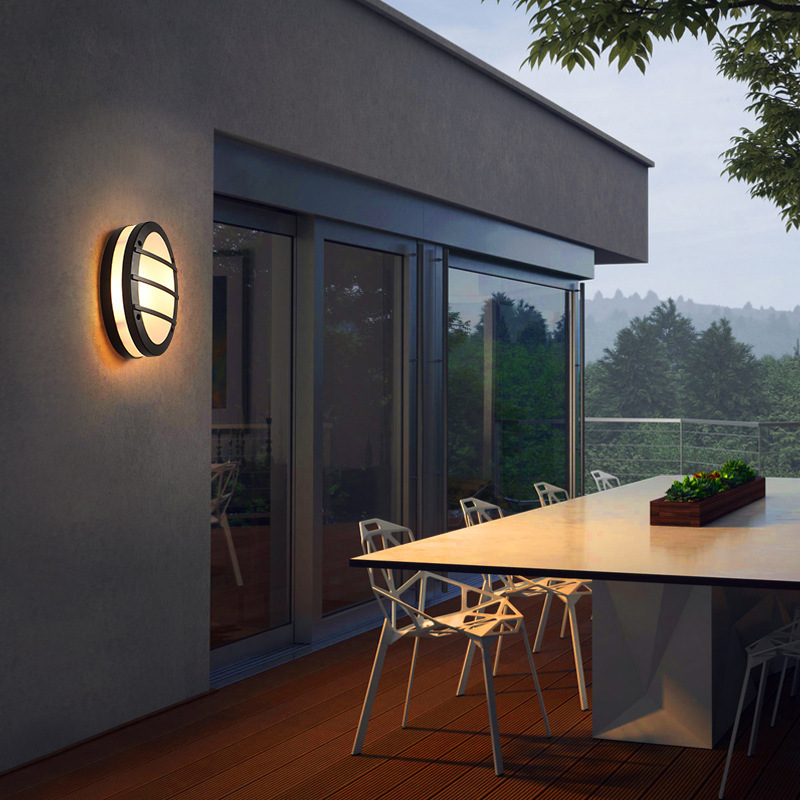 Exterior lamps Circular Round Lights Outdoor Wall Ceiling Mounted Lighting LED Bulkhead Light Fitting IP65