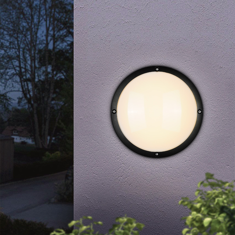 Exterior lamps Circular Round Lights Outdoor Wall Ceiling Mounted Lighting LED Bulkhead Light Fitting IP65