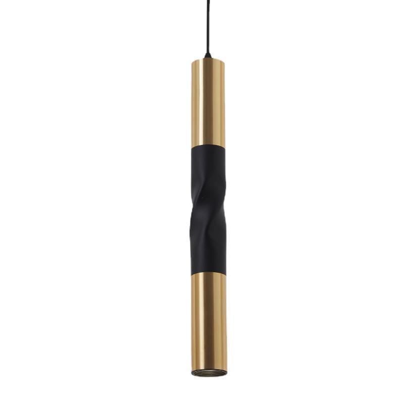 Factory Price Nordic Long Round Aluminum Tube Pipe Ceiling Pendant Light Black Gold Modern Counter Dining Bedside Luminaire