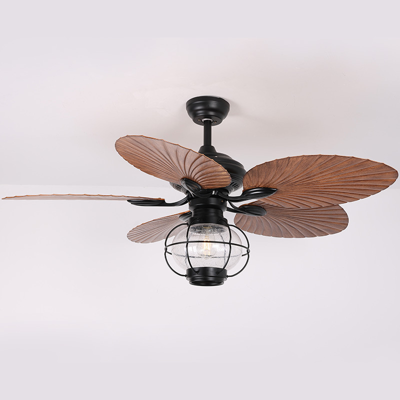 Forward Reverse 5 Blade Ceiling Fan Light 42 48 52 Inch Remote Control Iron LED Ceiling Fan Light China Factory Hot Sale