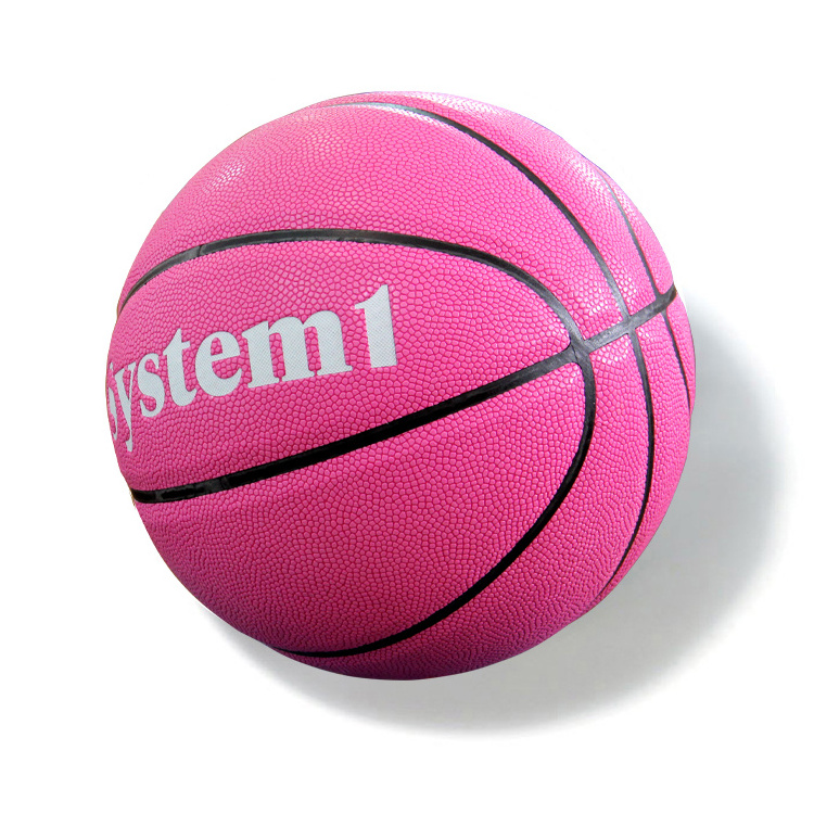 sanhuan Hot pink colour High Quality Basketball Official Size 7 PU Leather basketball ball