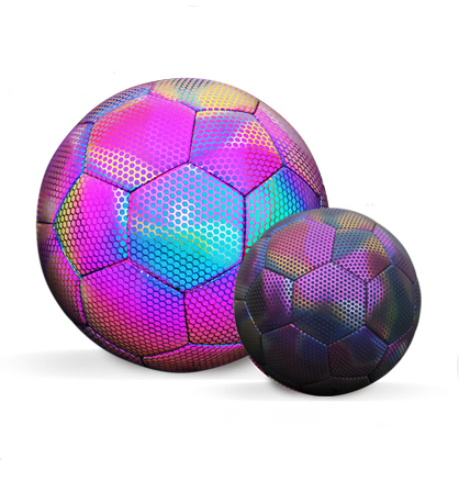 Aolan wholesale machine stitched thermal bonded bright glow in the dark custom reflective soccer ball