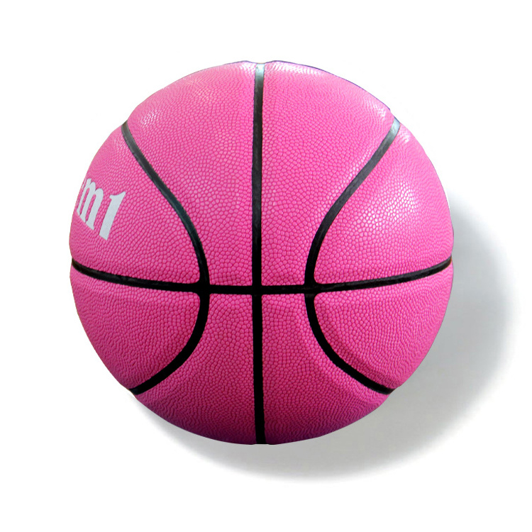 sanhuan Hot pink colour High Quality Basketball Official Size 7 PU Leather basketball ball