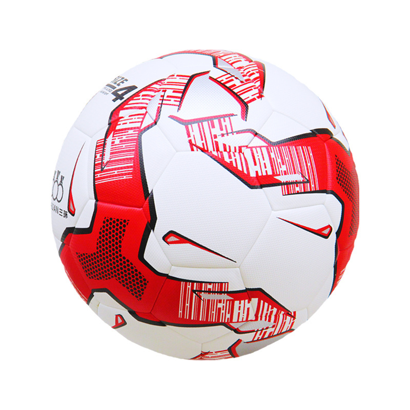 SanHuan red Custom logo PU leather buy soccer balls online promotional  footballs size 5 soccer balls