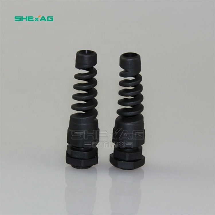 Waterproof Cable Gland Connector Plastic Flex Spiral Strain Relief Protector For 3.5-6mm Wire Thread