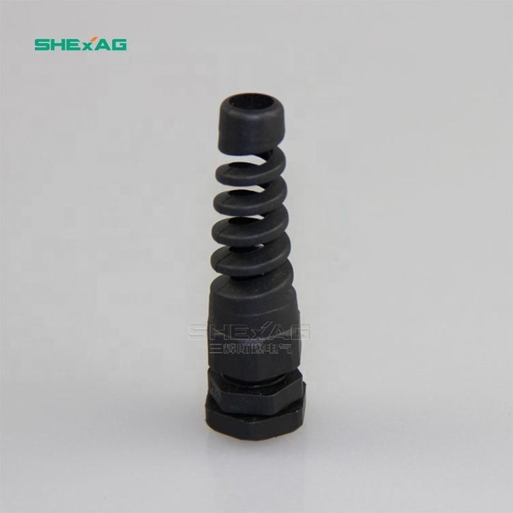 Waterproof Cable Gland Connector Plastic Flex Spiral Strain Relief Protector For 3.5-6mm Wire Thread