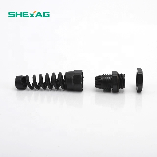 Waterproof Cable Gland Connector Plastic Flex Spiral Strain Relief Protector For 3.5-6mm Wire Thread