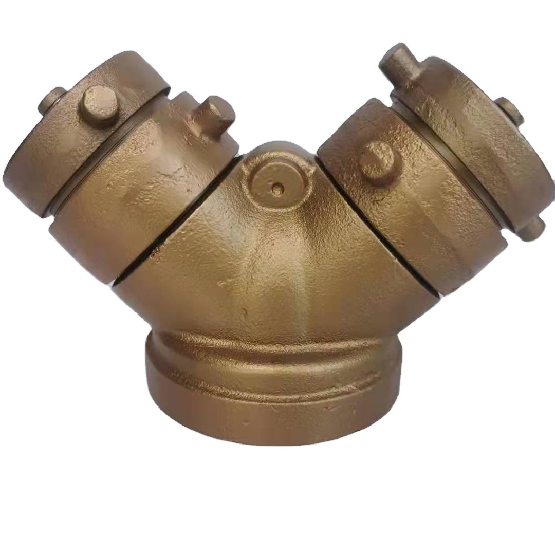 Factory Supply Brass/iron Material 4''npt Fire Department Connection 2 Way Breeching Inlets Dividing Breeching