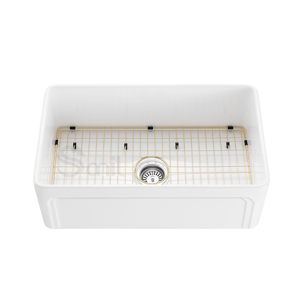 Custom Combination Price Fireclay Sink Portable Sink Kitchen Rack Double Layer 95 cm Farm House Apron Front Kitchen Sinks