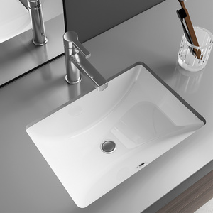 CUPC 18"x 13" Laundry Porcelain Washbasins Under Counter Rectangular Wash Sink  Under Mount White Ceramic Bathroom Basin