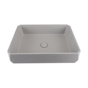 Handmade ce rectangular  bathroom basin cement above counter bathroom sink