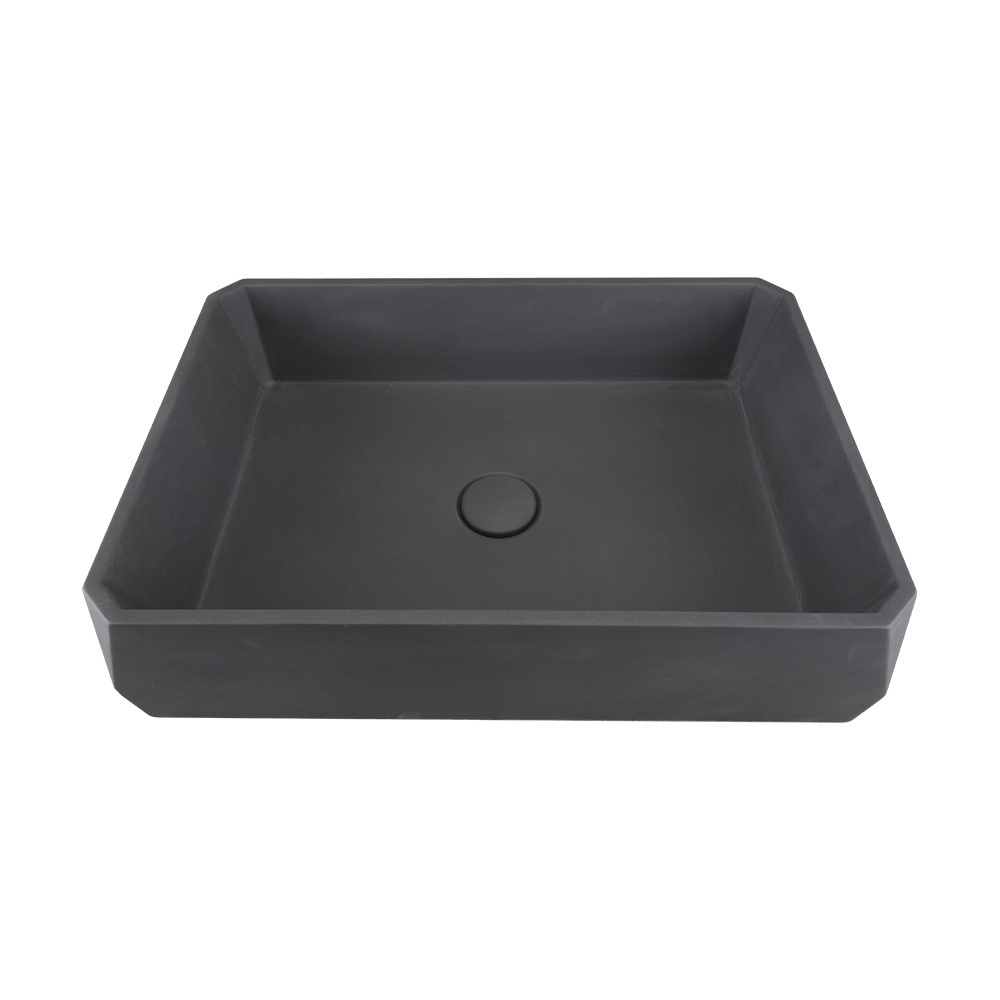 Handmade ce rectangular  bathroom basin cement above counter bathroom sink