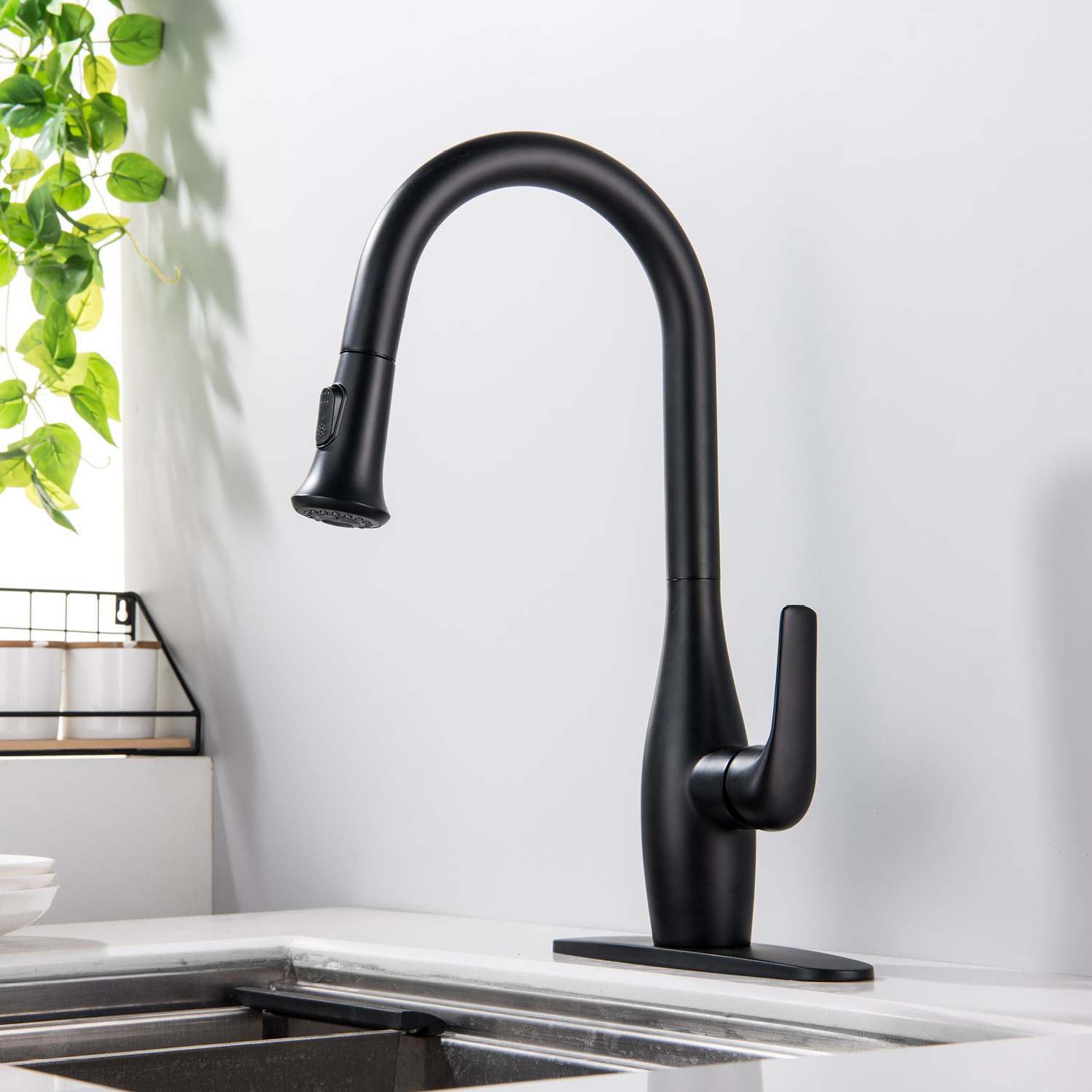 Factory Direct Sale Customized modern Black Faucets Touch Boiling Water Tap Pull Down Kitchen Faucet 304 Stainless Steel