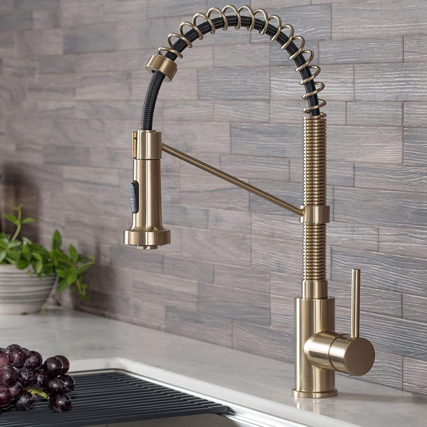 Laundry Faucet Commercial Rv Kitchen Sink Faucet High Arc Brushed Gold Spring Kitchen Faucet with Pull Down Sprayer