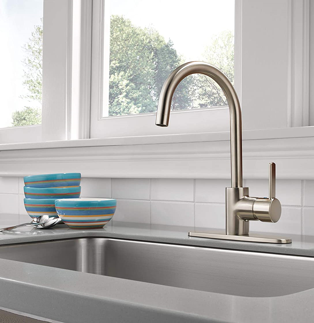 Classic deck mounted mixer sus304 lever tap Water Faucets Taps gooseneck Kitchen Faucet