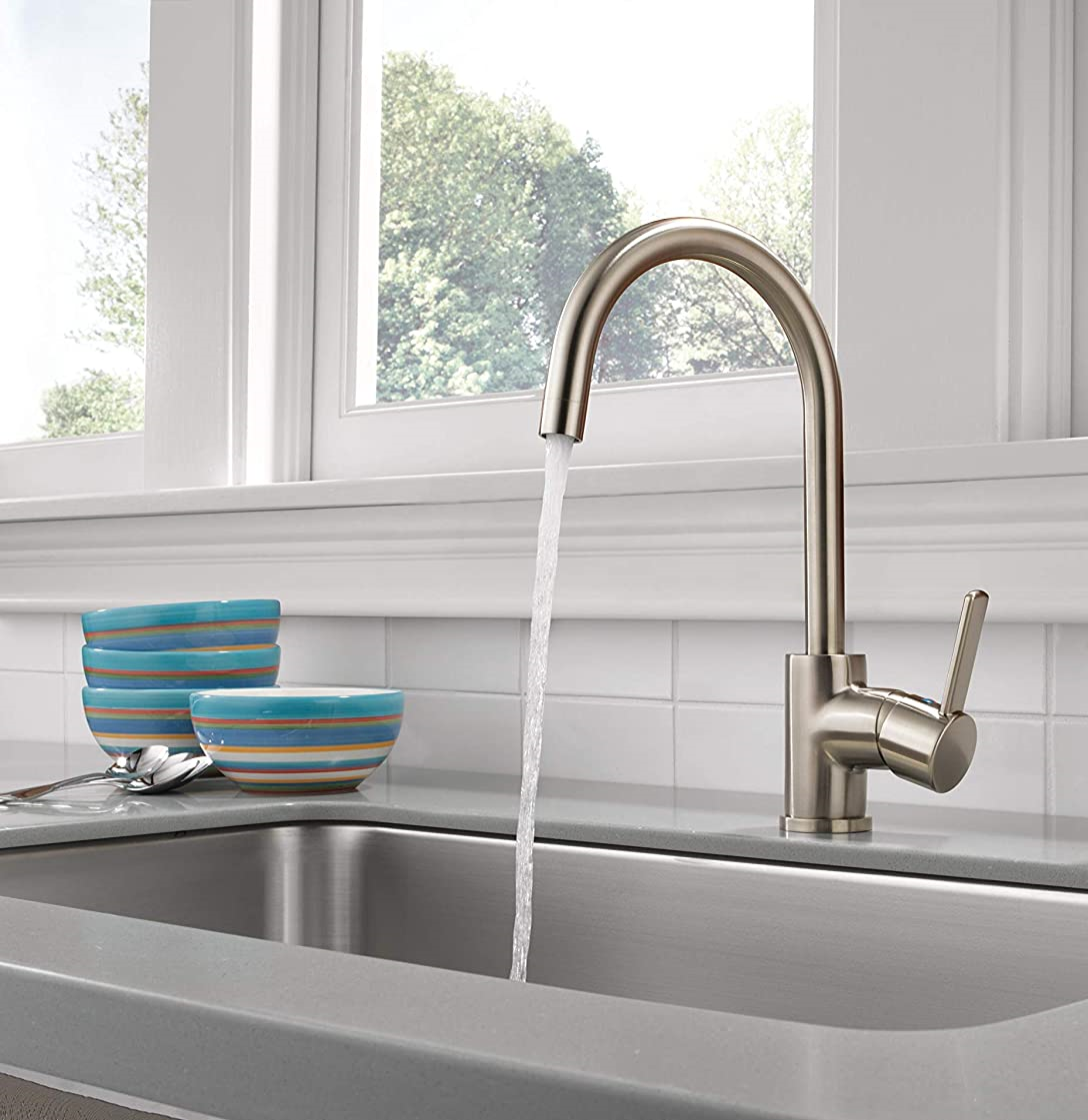 Classic deck mounted mixer sus304 lever tap Water Faucets Taps gooseneck Kitchen Faucet