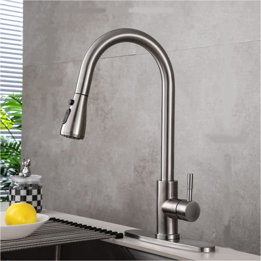 2023 kitchen faucet stainless steel 304 water tap modern kichen kitchen taps nickle pull out sprayer kitchen mixer sink faucets