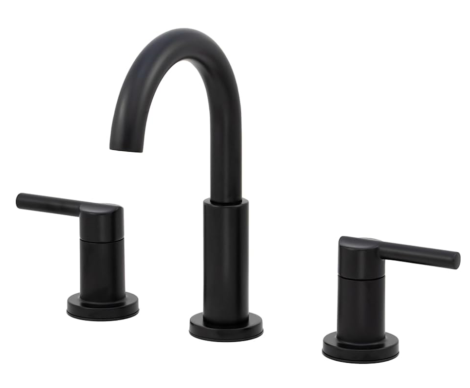 Widespread Bathroom Faucet 3 Hole Matte Black Bathroom Faucet Bathroom Sink Faucet Drain Assembly Matte Black