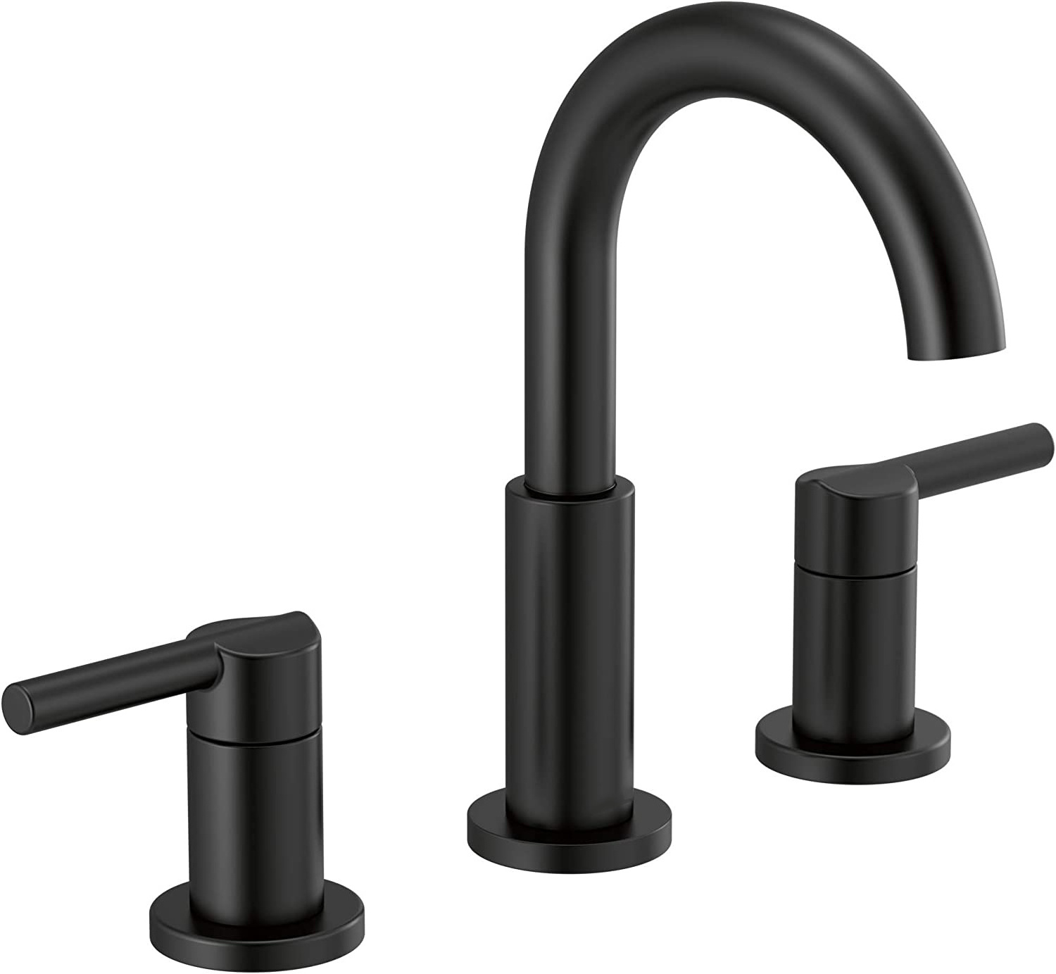 Widespread Bathroom Faucet 3 Hole Matte Black Bathroom Faucet Bathroom Sink Faucet Drain Assembly Matte Black