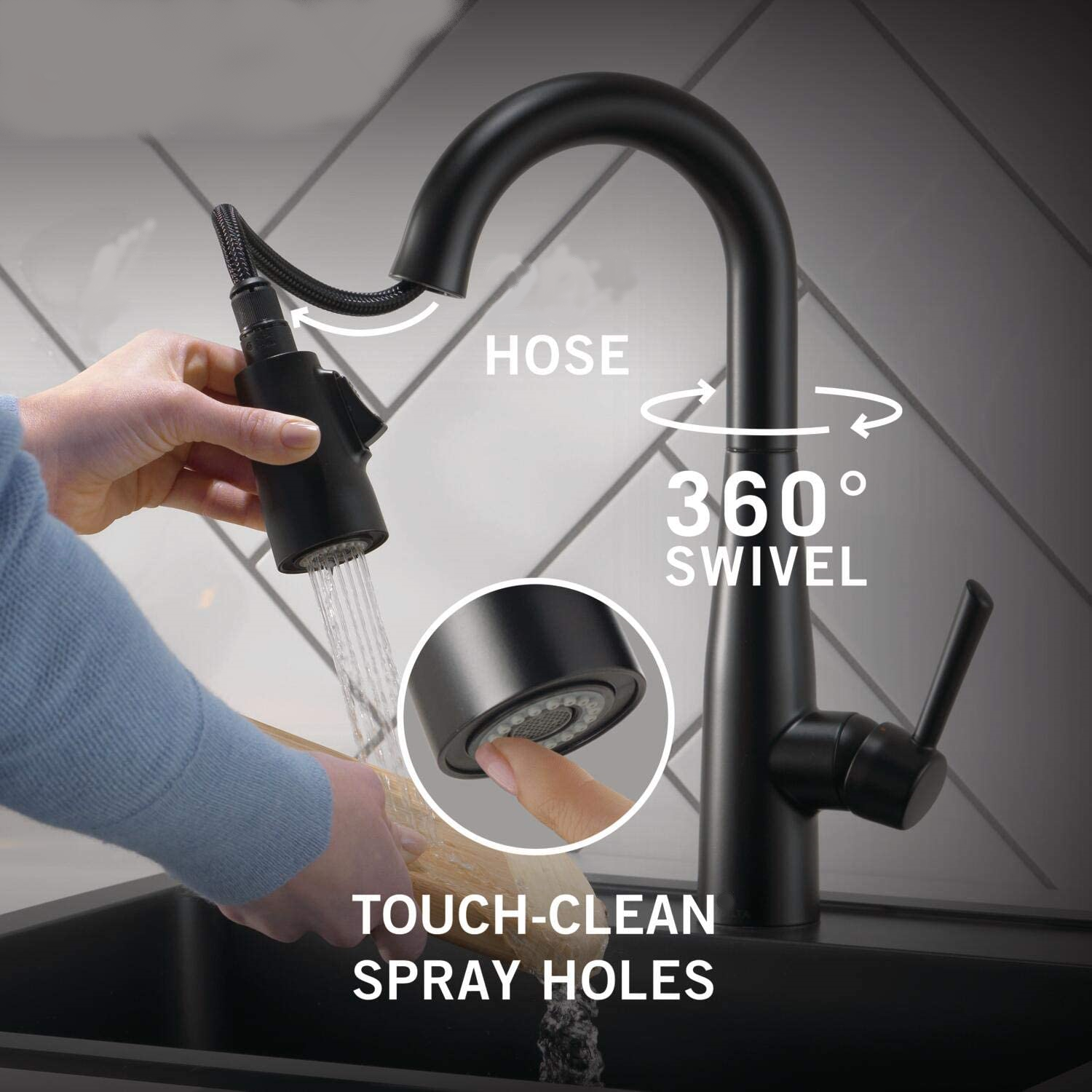 Lead-Free Brass Matte Black Kitchen Faucet with Pull Down Sprayer Pull Out Sink Faucet for Kitchen Magnetic Docking Spray Head