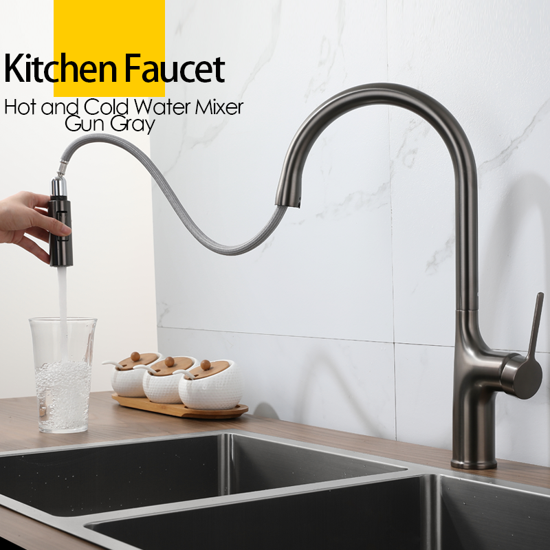 2023 Kitchen Faucet Brass Pull Out Sprayer Kitchen Mixer Sink Faucets 304 Stainless Steel Kichen Water Tap Modern Kitchen Taps