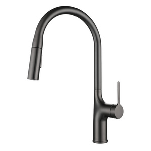 Gun Grey Brass Hot Cold Water Tap Stainless Steel 360 Pull Out Down Gray Sink Kitchen Faucet Zinc Alloy Mixer Copper Brushed Tap